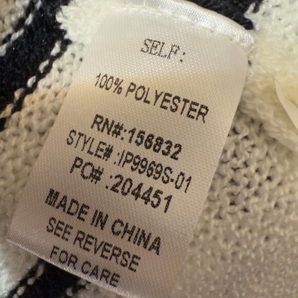 Bibi Women's Sz S (oversized up to XL)  Black & White Striped Sweater #3535 - Picture 7 of 8